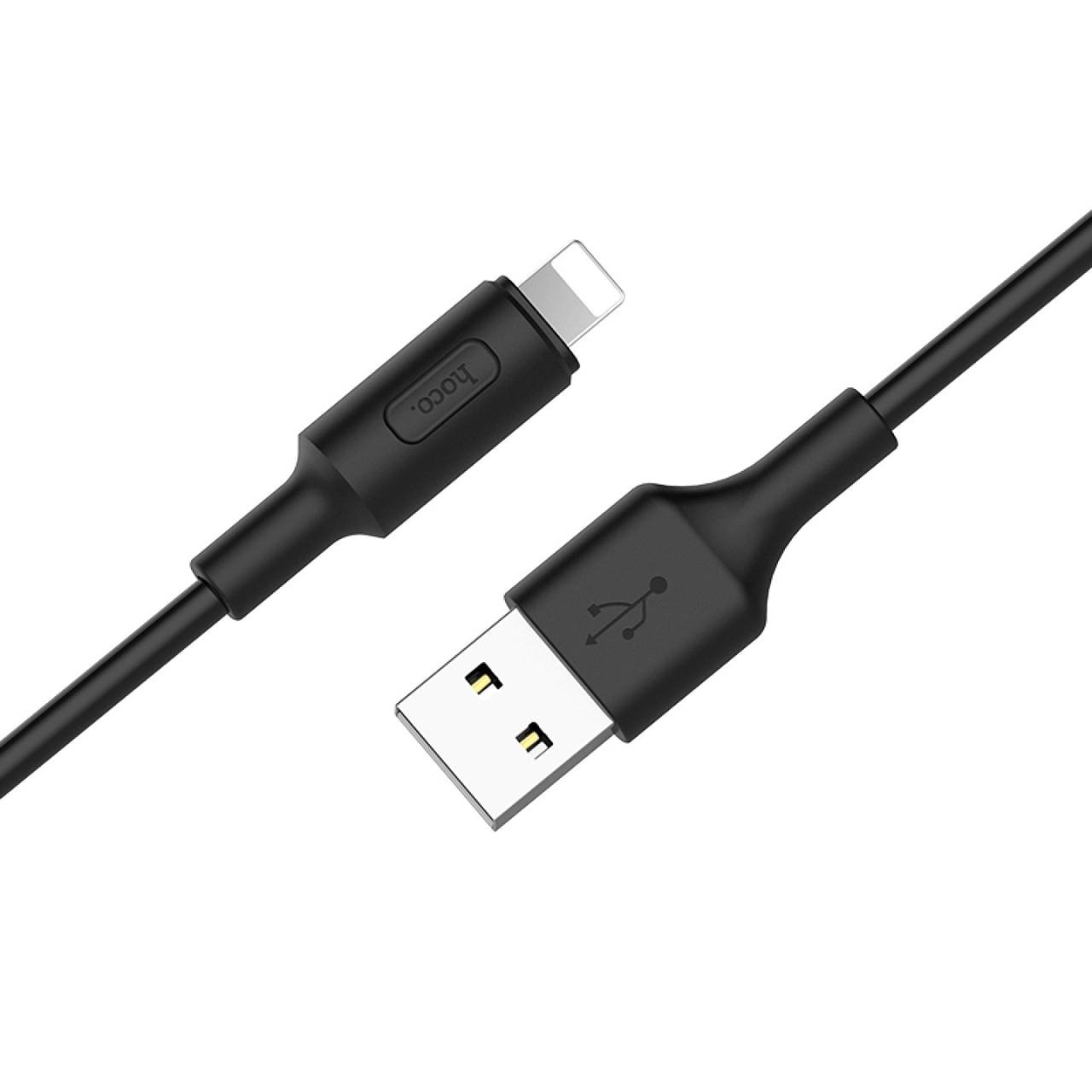 Кабель для заряджання та передачі даних Hoco X25  USB to Lightning 1 м Чорний - фото 2