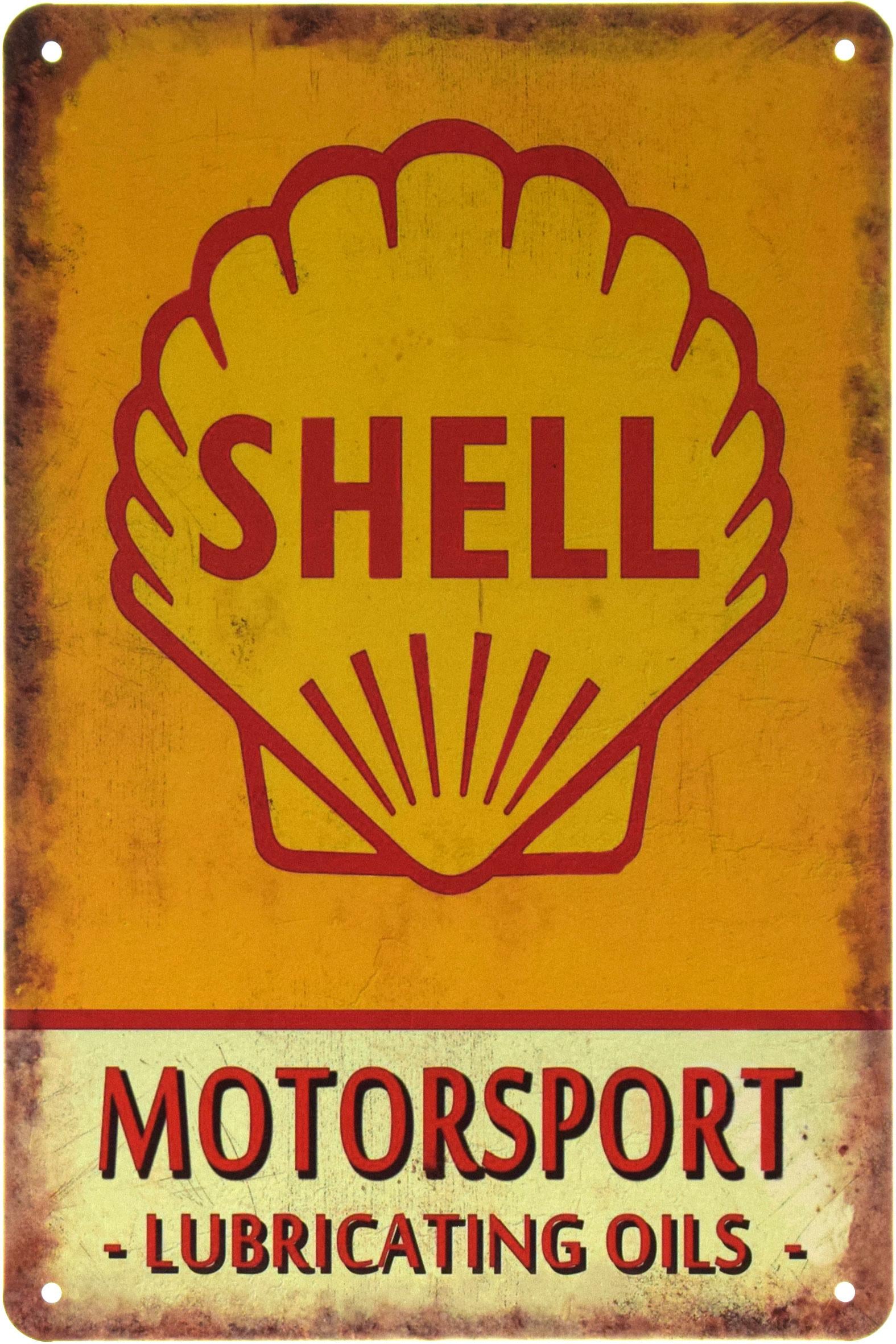 Табличка металлическая Shell Motorsport 20x30 см