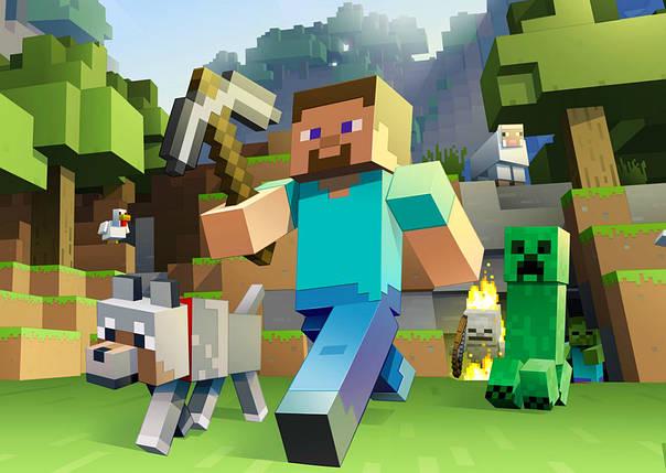 Картинка на торт вафельна Майнкрафт (6154)