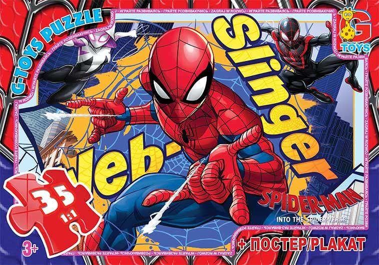 Пазл G Toys Человек-паук 35 элементов с постером в коробке (111654)