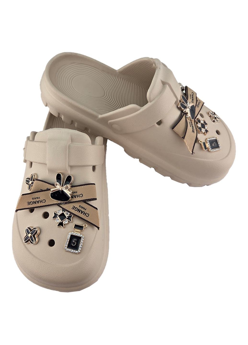 Крокси жіночі з джибітсами р. 36/37 23 см Бежевий (MY3090/1)