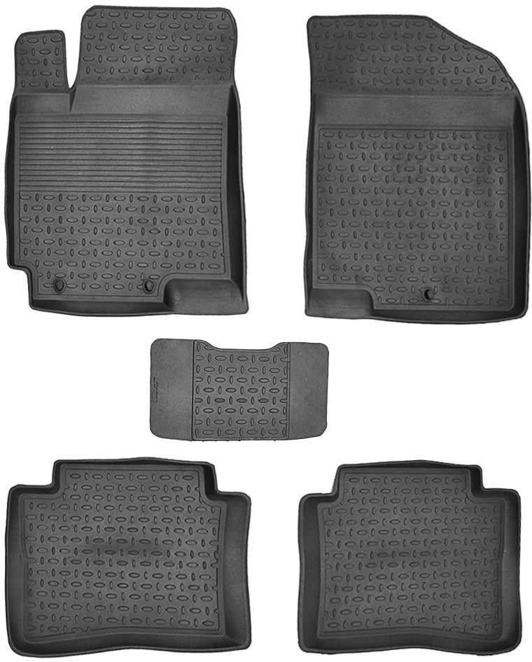 Коврики в салон для Hyundai Accent/KIA Rio 2010-2016 резиновые 5 шт. (82222)