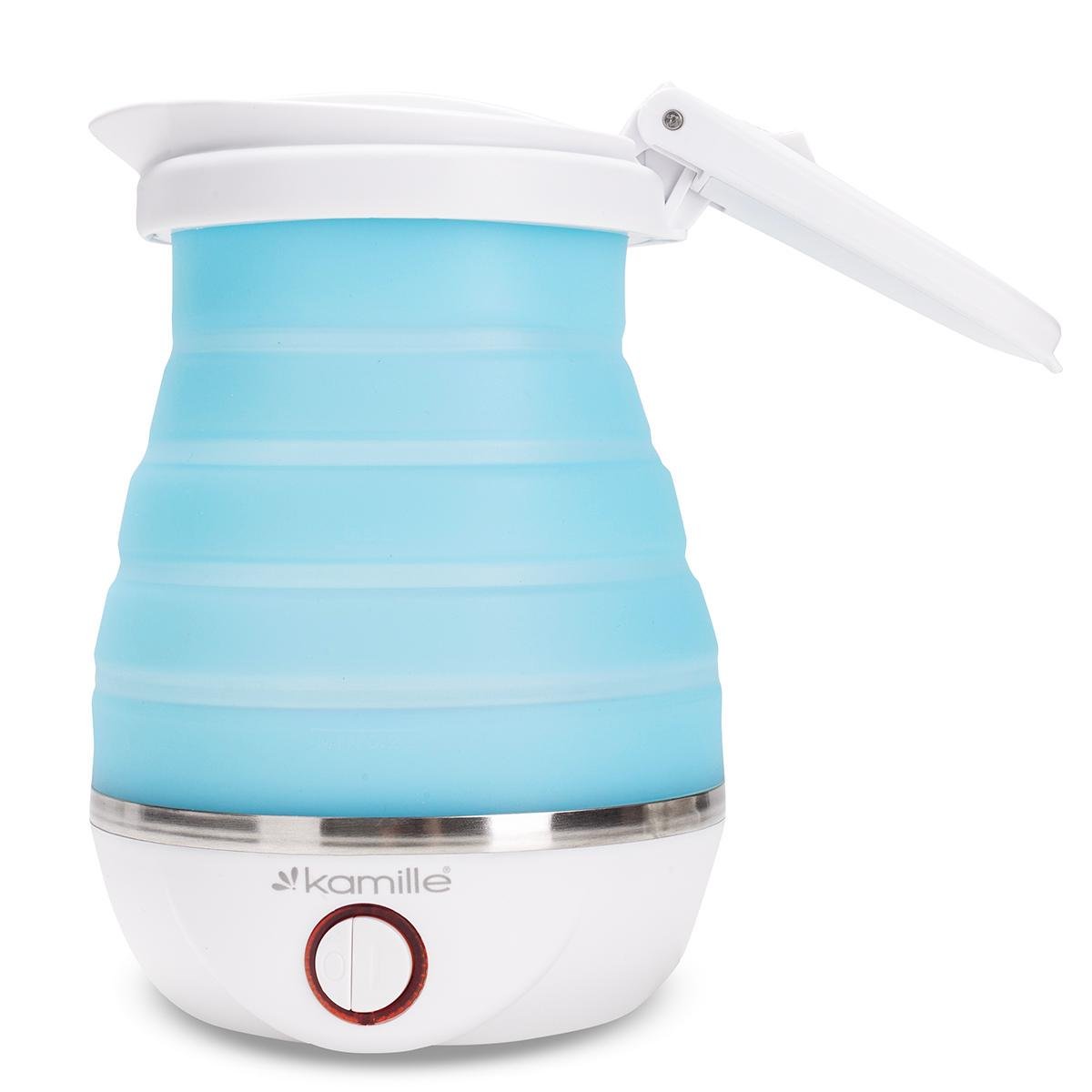 Электрочайник складной Kamille KM-1724 силиконовый с индикатором уровня воды 750 W 0,8 л Голубовато-белый (124-84-1724)