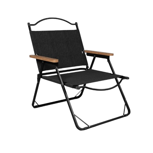 Стул туристический раскладной со спинкой для кемпинга WCG Chill Черный