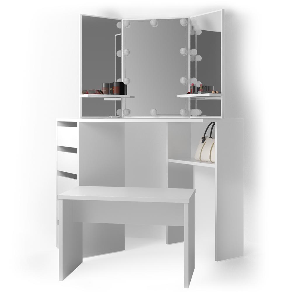 Кутовий трельяж Vicco Arielle з підсвічуванням і лавкою 110x142 Білий - фото 6 Кутовий трельяж Vicco Arielle з підсвічуванням і лавкою 110x142 Білий - фото 6