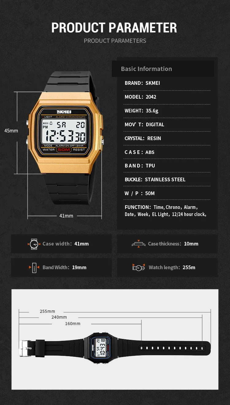 Годинник наручний Skmei 2042 Black/White (18478) - фото 10 Годинник наручний Skmei 2042 Black/White (18478) - фото 10