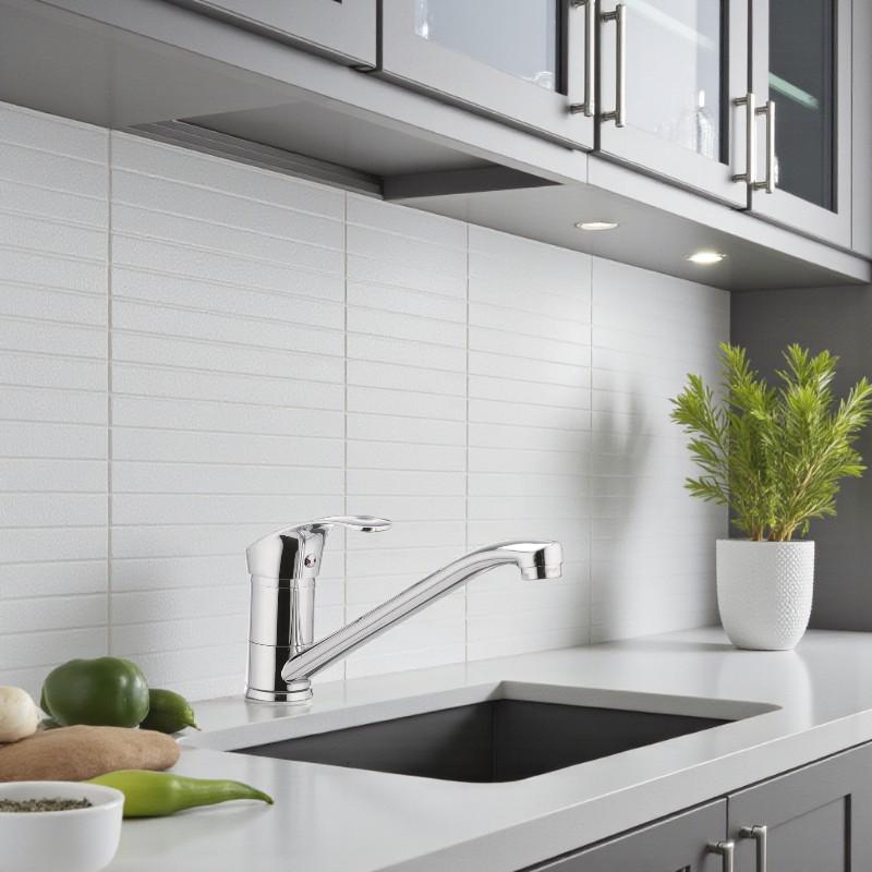 Смеситель для мойки Cron RIVA-555 на кухню с коротким изливом однорычажный цинковый сплав Хром (b-CR0058) - фото 5 Смеситель для мойки Cron RIVA-555 на кухню с коротким изливом однорычажный цинковый сплав Хром (b-CR0058) - фото 5