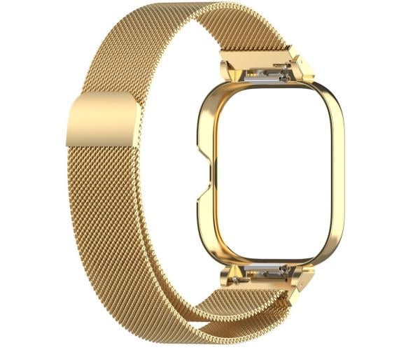 Ремешок Milanese Magnetic для Xiaomi Redmi Watch 5 c чехлом Золотой