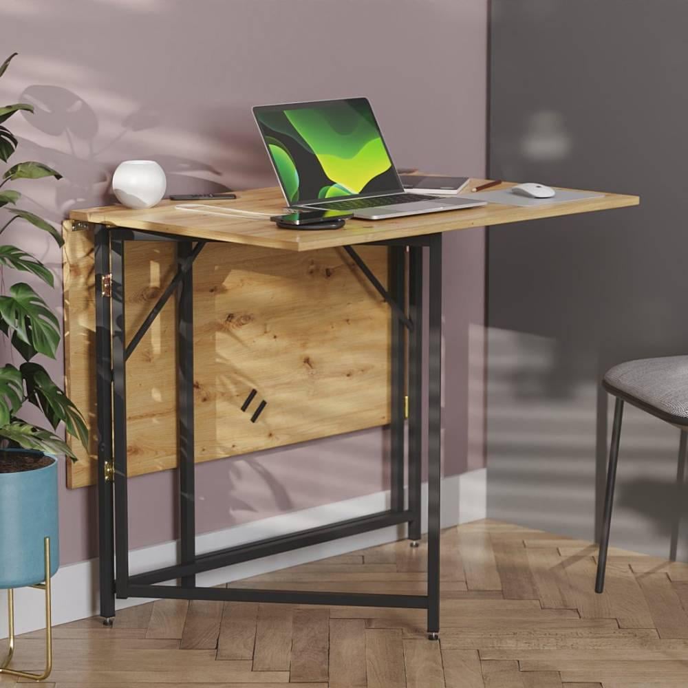 Стіл-книжка трансформер Ferrum-decor Вуді метал/ДСП 16 мм 75x130x90 см Чорний/Дуб Артізан (FRD-106750) - фото 1