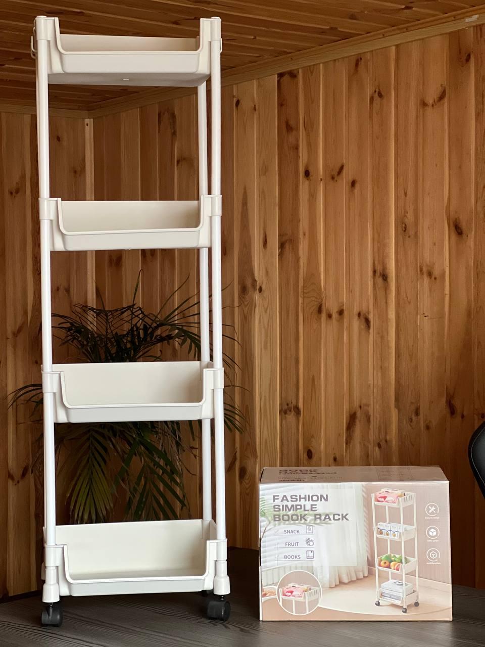 Этажерка на колесах 4 полки для пола 29,5х22х93,5 см (AND 1226)