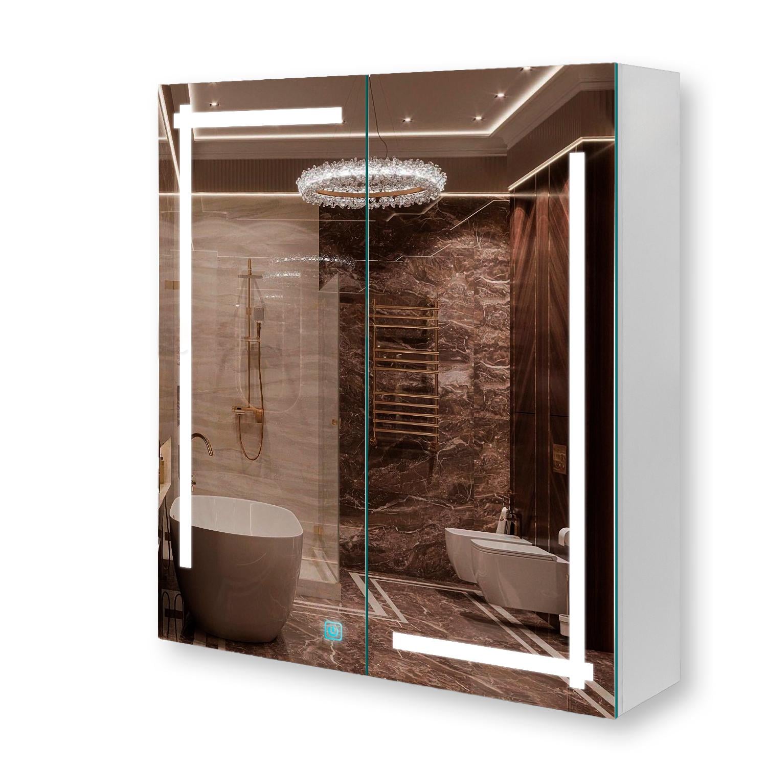 Зеркальный шкаф Premium G20-70 линия с LED-подсветкой и сенсорной кнопкой управления