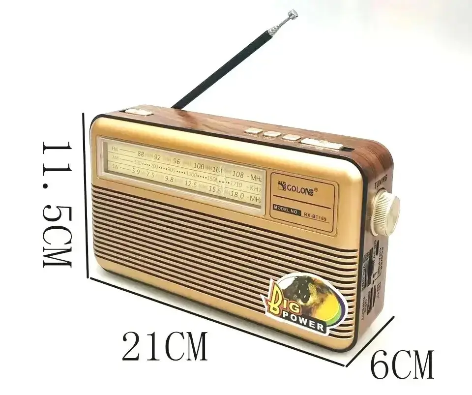 Радиоприемник Golon RX-BT169 ретро Bluetooth USB/SD/AM/FM/SW Коричневый (ML-04679) - фото 3 Радиоприемник Golon RX-BT169 ретро Bluetooth USB/SD/AM/FM/SW Коричневый (ML-04679) - фото 3