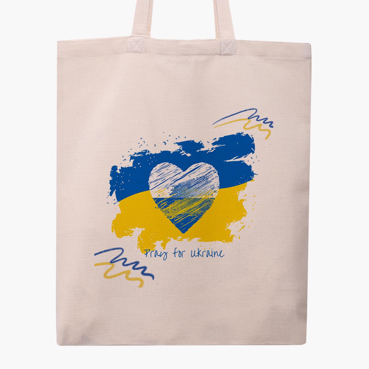 Сумка эко "Мир для Украины" на молнии (9227-3698-1)