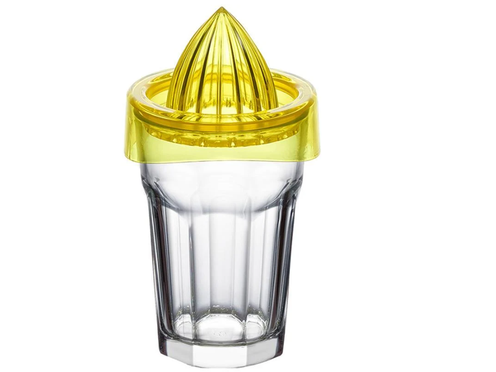 Стакан ZestGlass из закаленного стекла с насадкой для фреша 415 мл Желтый