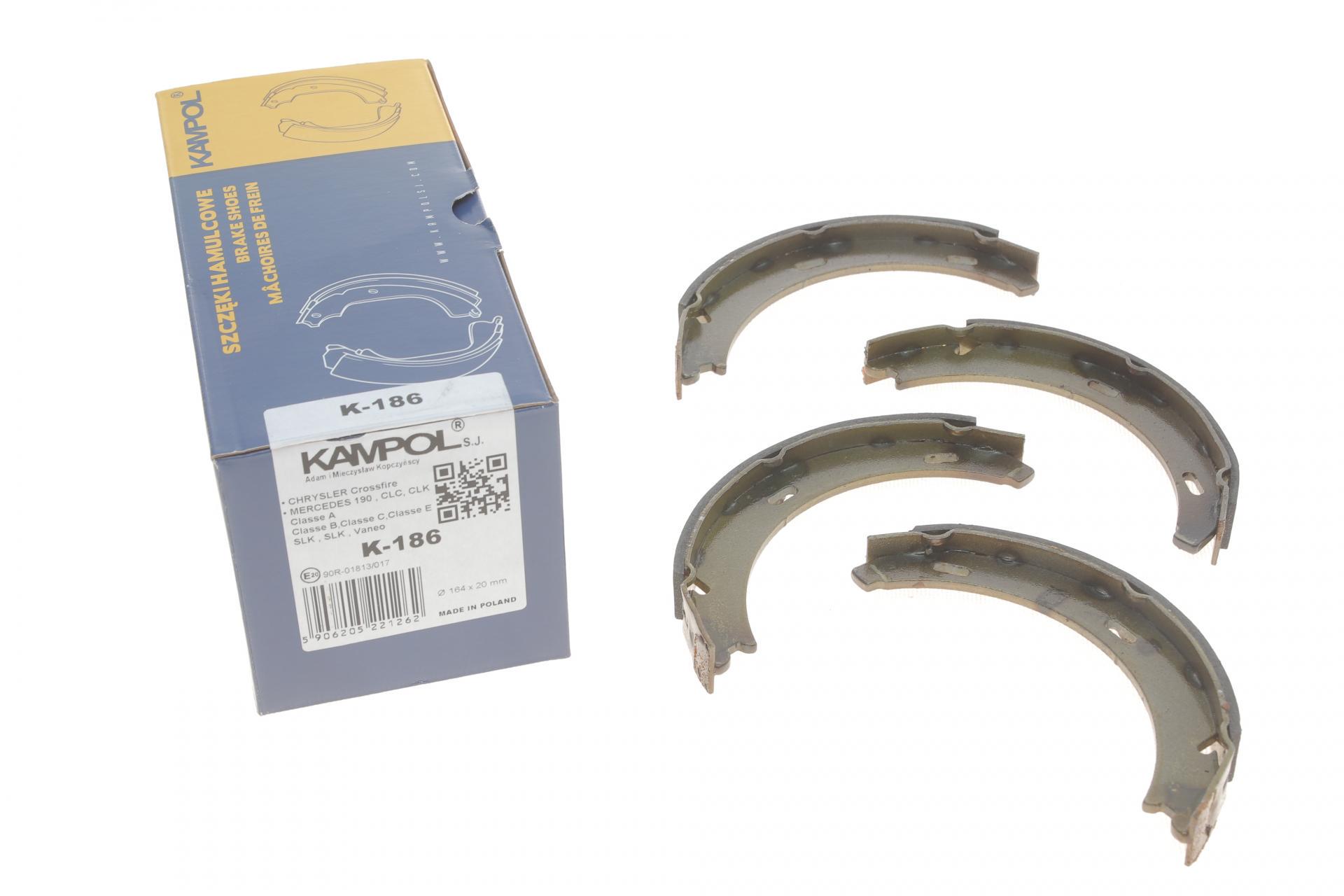 Колодки ручника KAMPOL K-186 MB 190 W201/E-class W124/W210 96-04 164x20