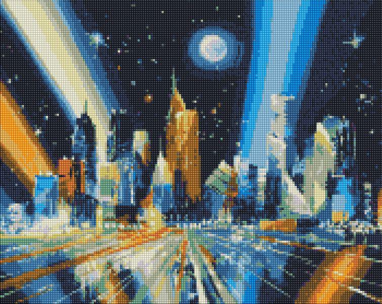Алмазная мозаика Идейка Лучи мегаполиса 40x50 см (AMO7198)