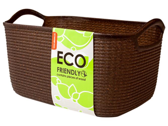 Корзина Джут ECO WOOD S 25х17х14 см 2,9 л Коричневый (MAN-34772)