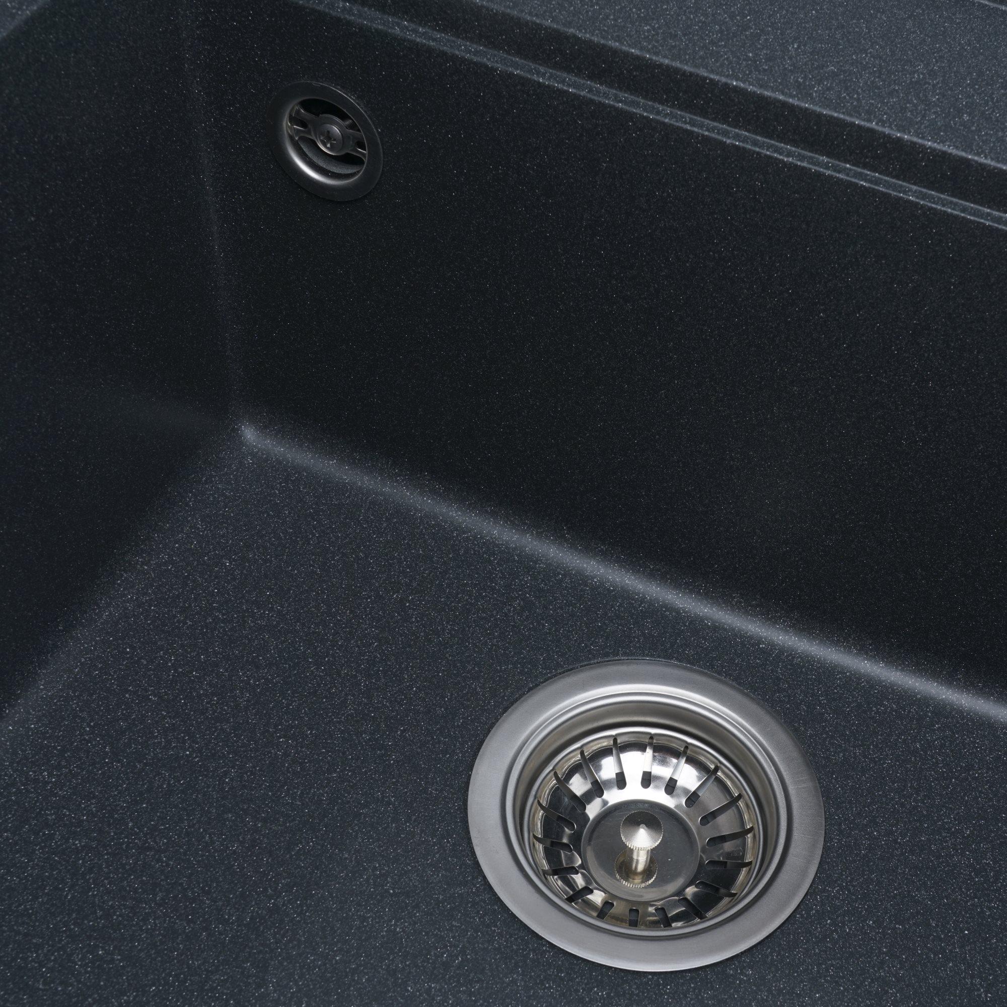Мийка для кухні гранітна Platinum 5149 FIESTA матова Антрацитовий - фото 4