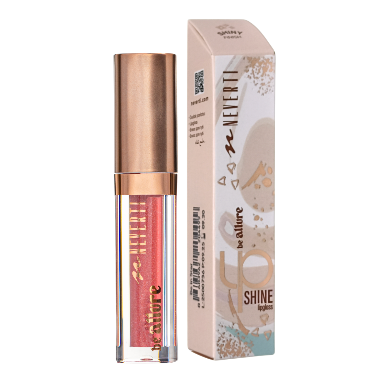 Блиск для губ Neverti Shine Lipgloss NP803 006 Glam Up шимерний 3 мл Теракотовий