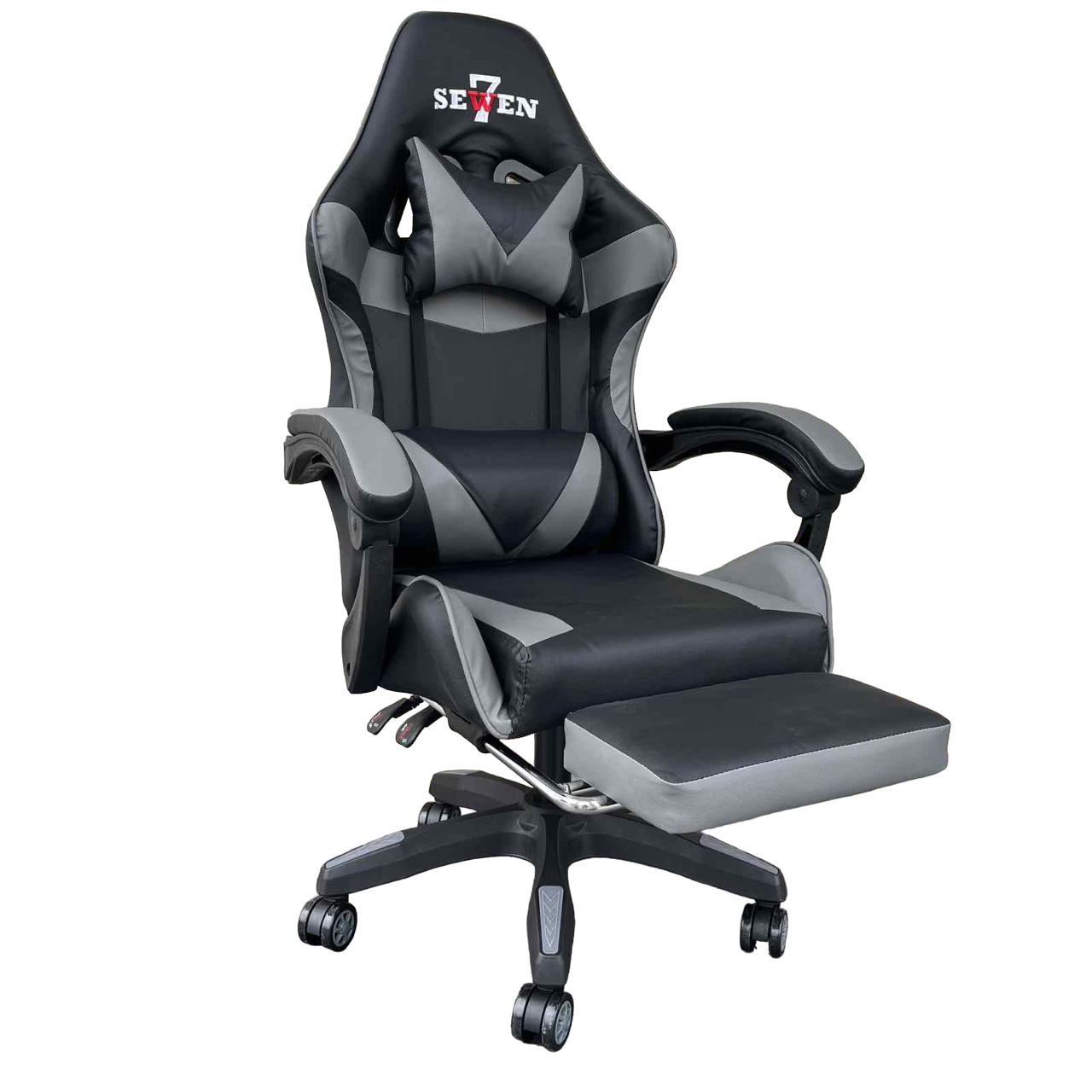 Кресло компьютерное геймерское SEWEN 730 Черный/Серый (9869702)