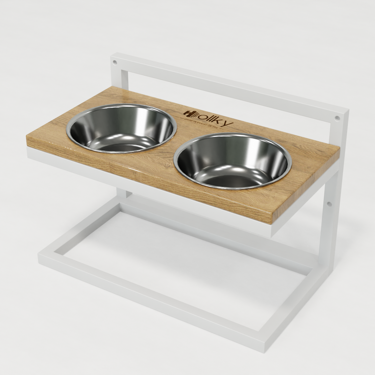 Миски на регульованій підставці для середніх собак Hollky Flex M 2х0,85 л (FM-422530-WHNT) - фото 9 Миски на регульованій підставці для середніх собак Hollky Flex M 2х0,85 л (FM-422530-WHNT) - фото 9