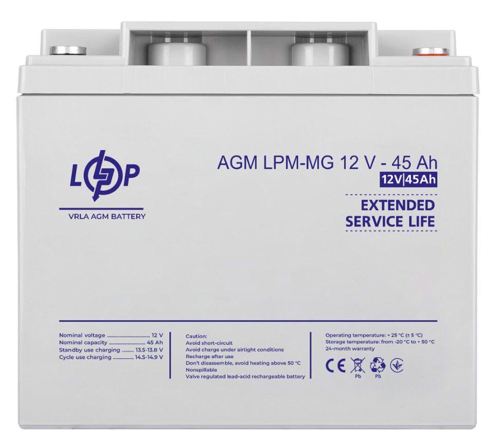 Батарея акумуляторна LogicPower LPMMG1245 AGM мультигель 12V 45 Ah (58997) - фото 2