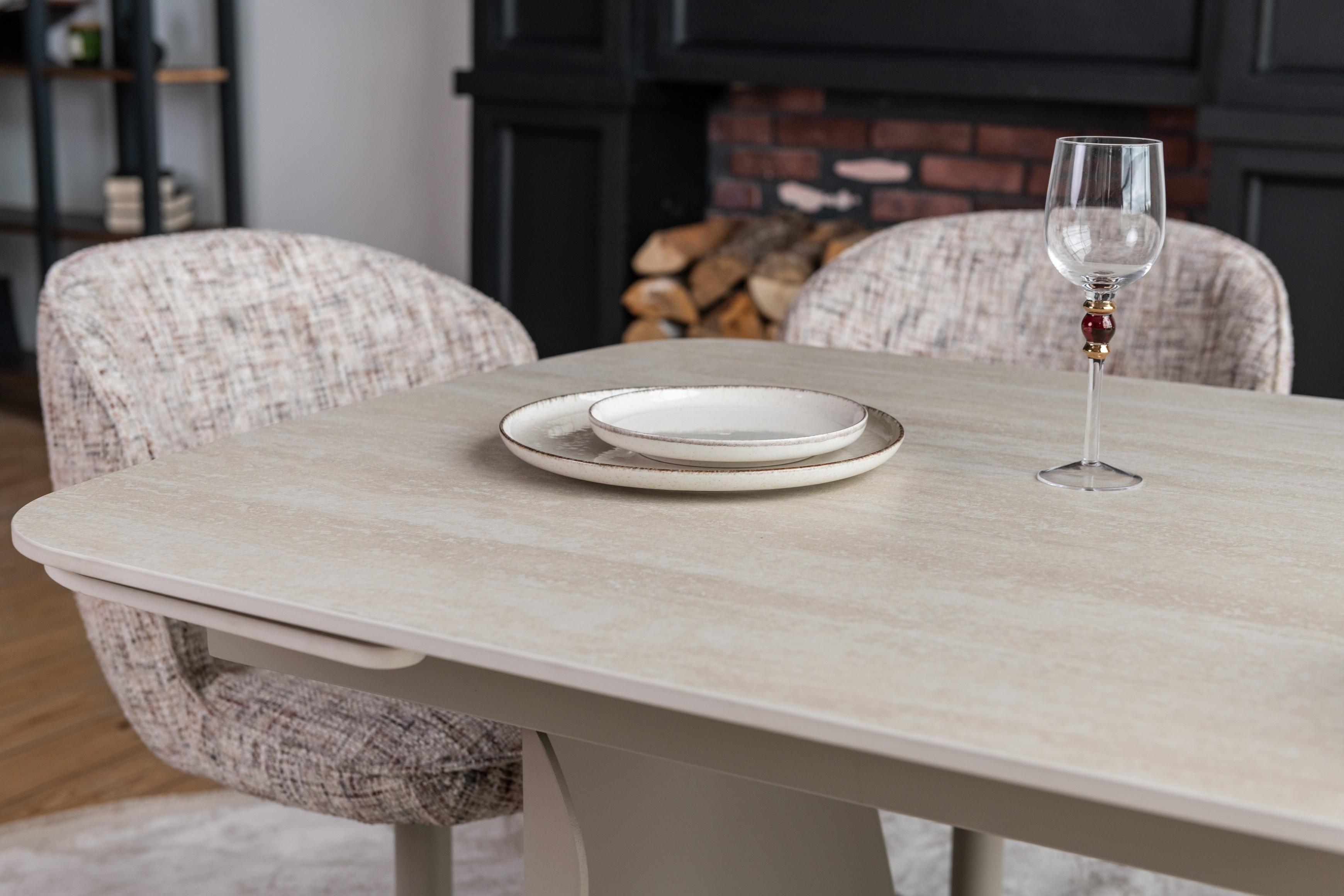 Обідній стіл розсувний Vetro Mebel Нардо 1400/2000х900x760 мм Крема марфіль/Бежевий TМL-1270) - фото 9 Обідній стіл розсувний Vetro Mebel Нардо 1400/2000х900x760 мм Крема марфіль/Бежевий TМL-1270) - фото 9