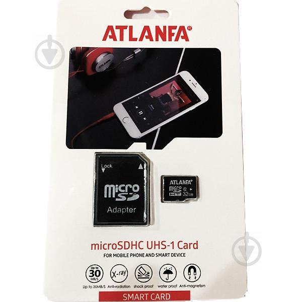 Карта пам'яті Atlanfa micro sd 32Gb із адаптером 10 class Чорна - фото 2