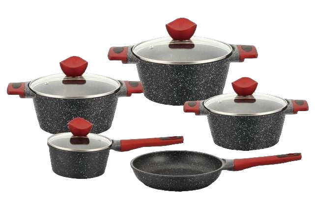 Набор кастрюль BN-338 Чешуя с мраморным покрытием 9 пр. (9506029)