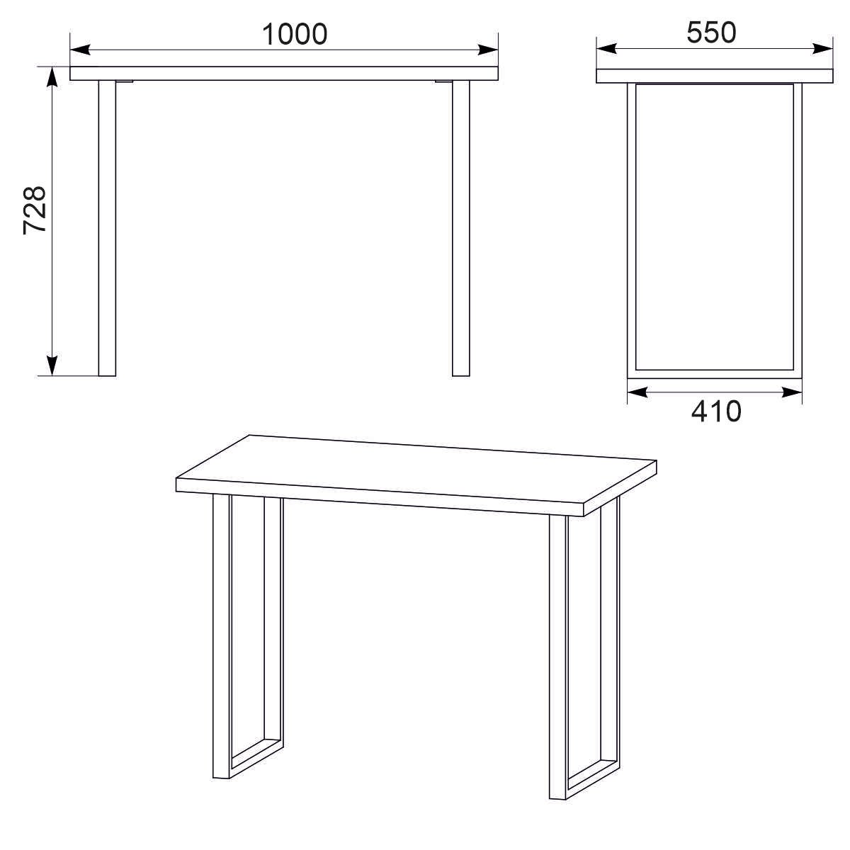 Стіл письмовий Компаніт Лофт 6 100х55х72,8 см Бук (66f00bb7e46f9163b5262634) - фото 2 Стіл письмовий Компаніт Лофт 6 100х55х72,8 см Бук (66f00bb7e46f9163b5262634) - фото 2