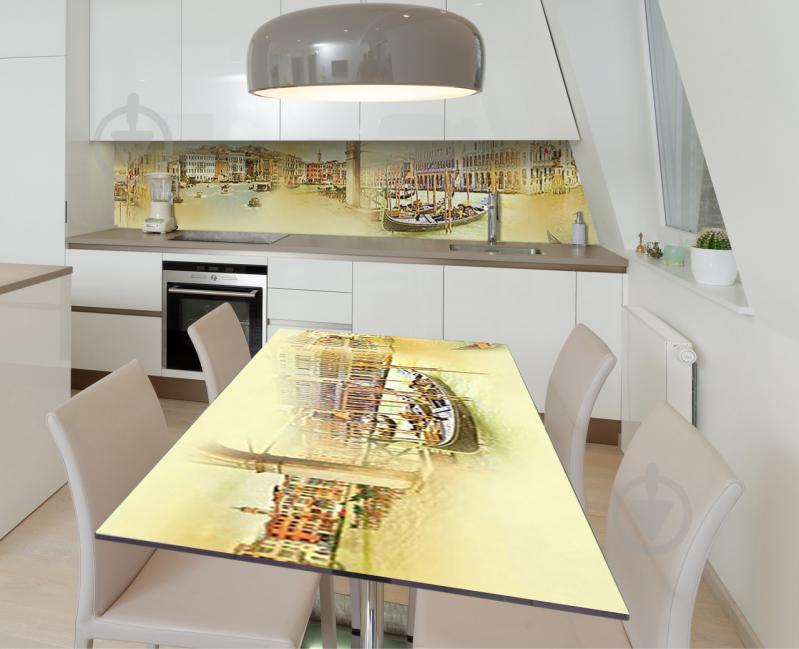 Наклейка 3Д виниловая на стол Zatarga «Гондолы Венеции» 650х1200 мм для домов, квартир, столов, кофейн, кафе