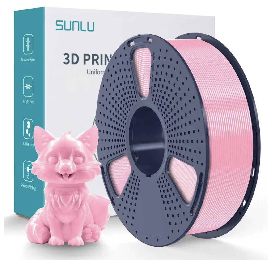 Пластик для 3D печати SUNLU PETG Sakura Reusable Spool 1,75 мм 1 кг Розовый (05141019Z)