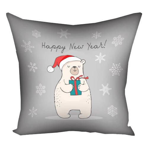 Подушка с принтом "Happy New Year!" 30x30 см (3P_19NG008)