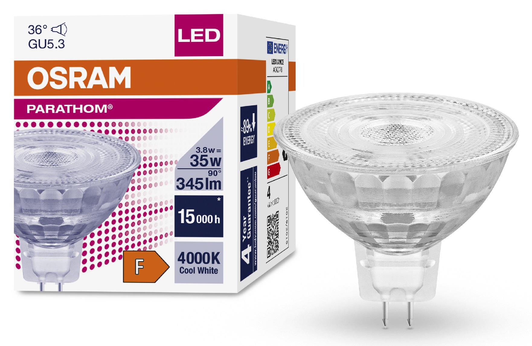 Лампа Osram LED MR16 12V 3,8W 345Lm 4000K GU5.3 - фото 3