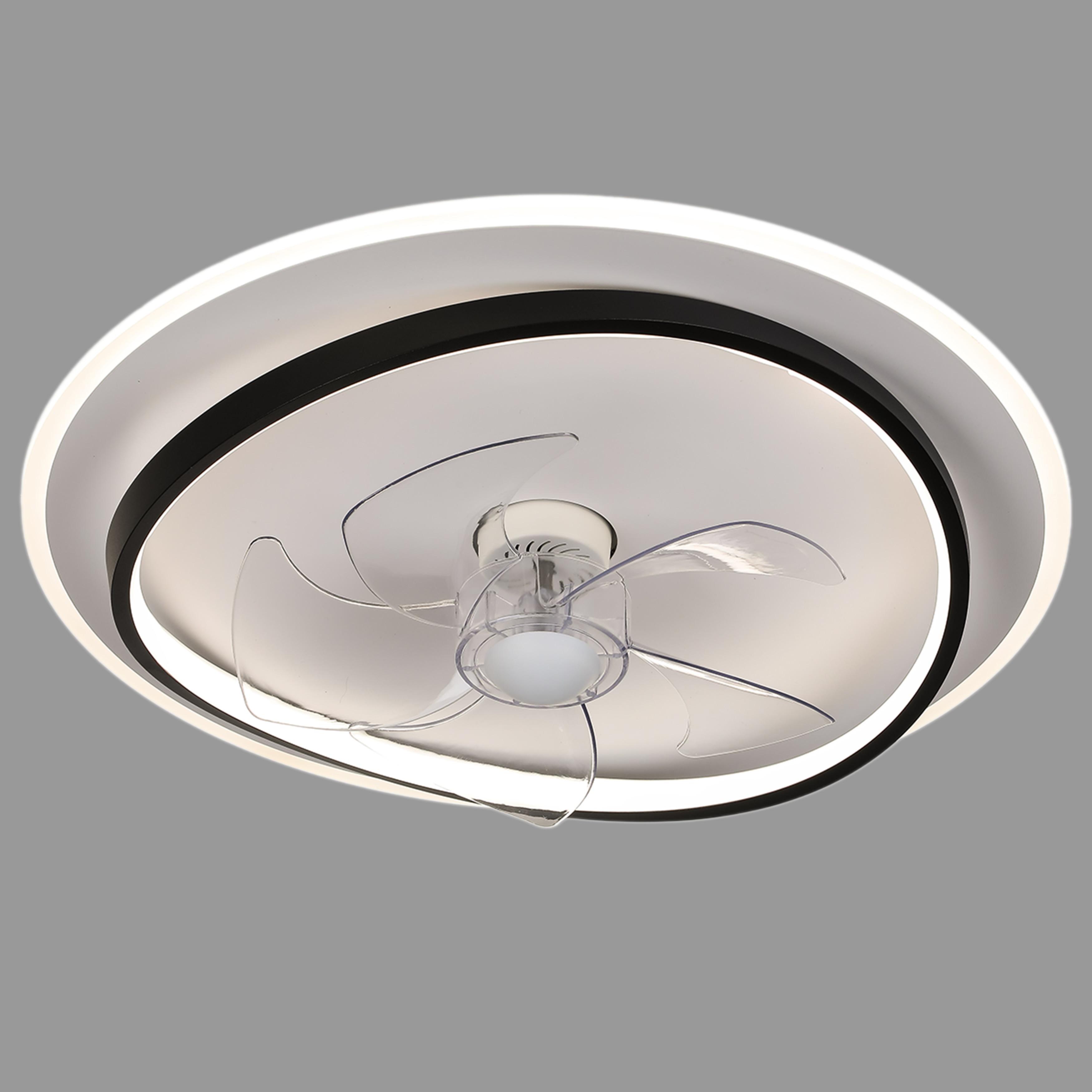 Люстра-вентилятор см с пультом 50W 48 см (87-5088B BK+WH)