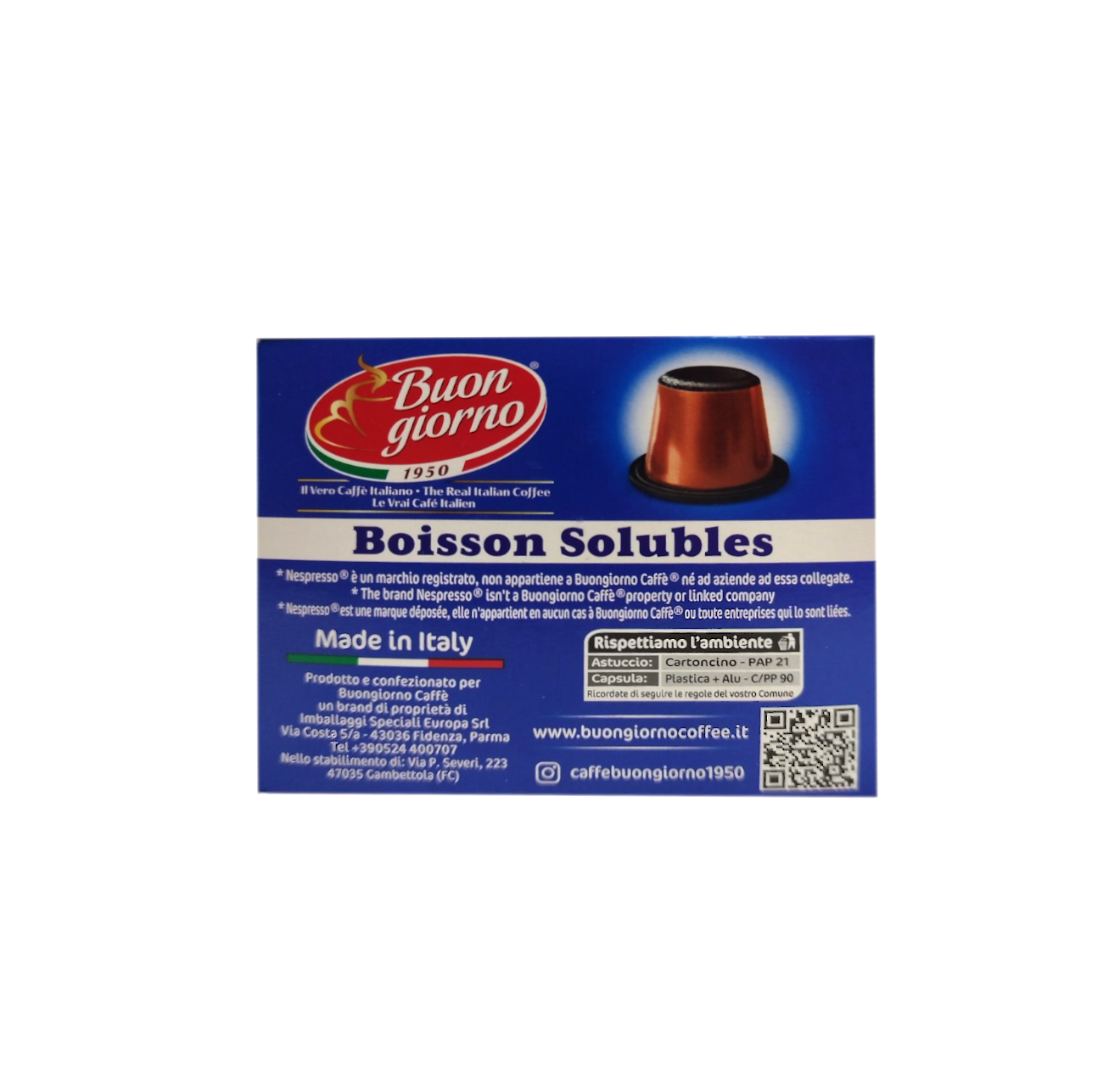 Капучино в капсулах Buongiorno Nespresso Cappuccino 30 шт. (CF000058) - фото 2 Капучино в капсулах Buongiorno Nespresso Cappuccino 30 шт. (CF000058) - фото 2