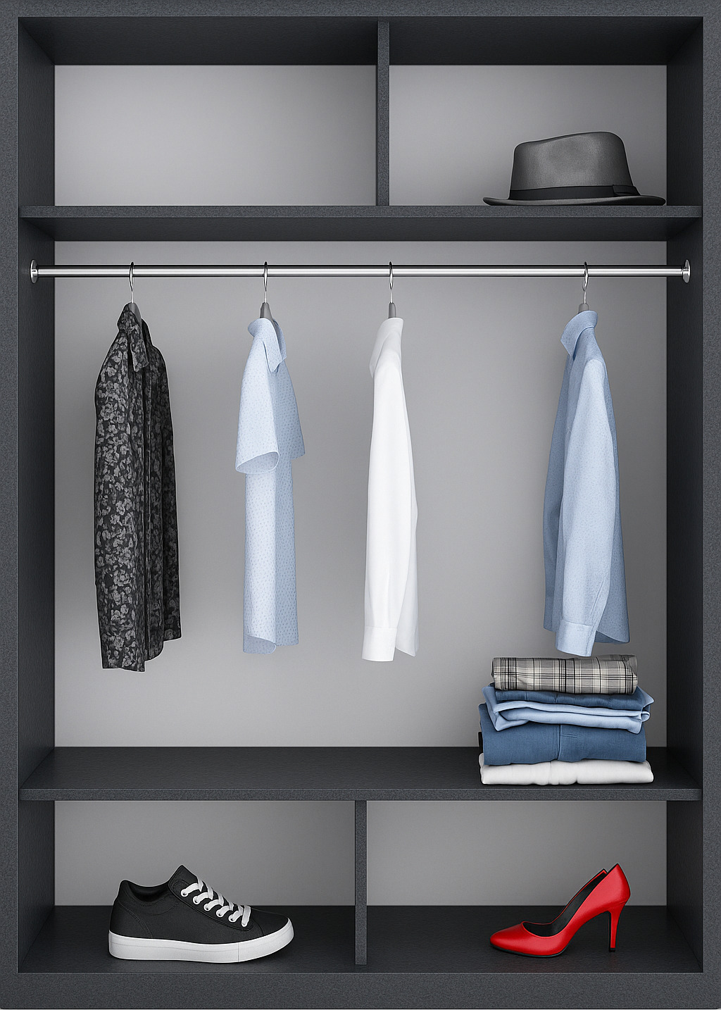 Гардеробная Luxe CLS-2 1900x2000x450 мм Антрацит
