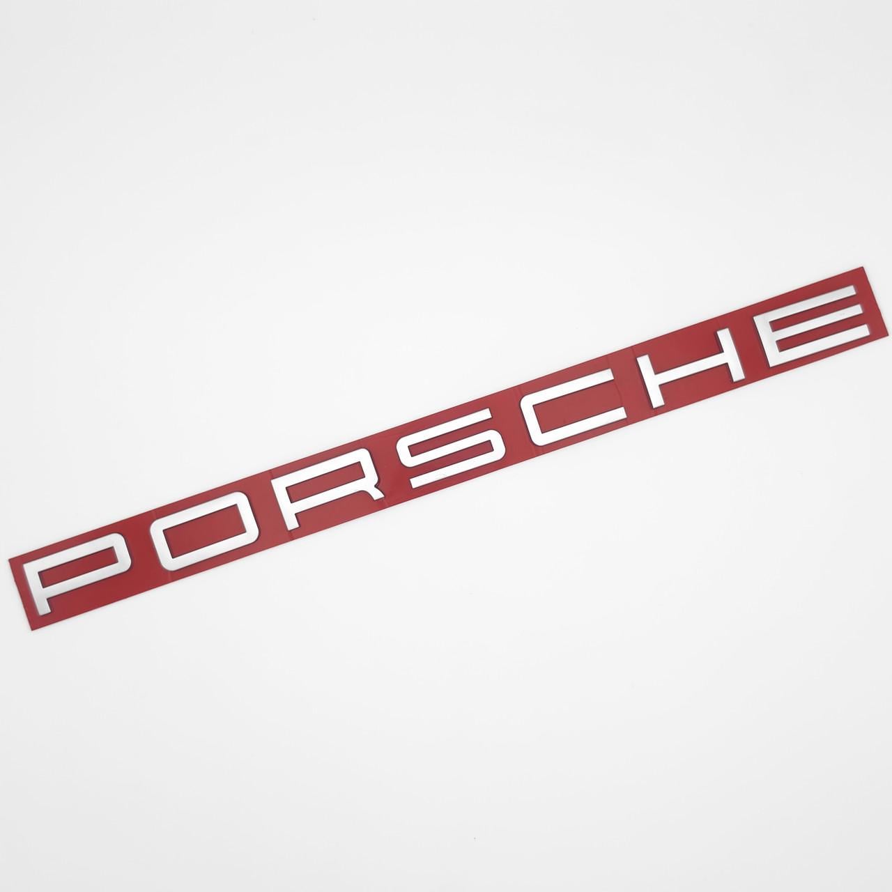 Емблема напис Porsche 35х2,1 см ABS Хром матовий (3085233896)