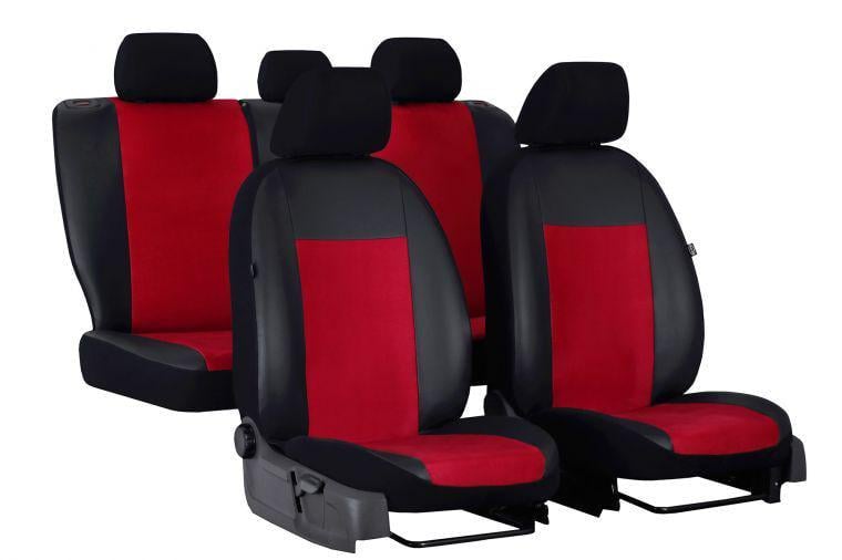 Авточехлы на сиденье CHERY QQ 2003- Pok-ter Premium Unico с красной вставкой алькантара (r415817)