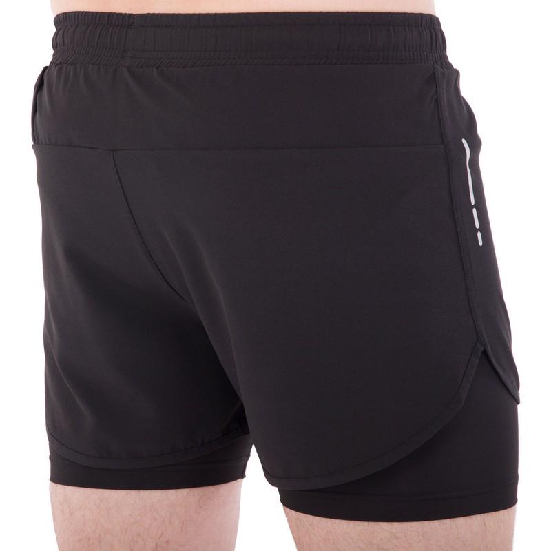 Шорти чоловічі спортивні Jason 62201 подвійні 3XL Чорний - фото 2