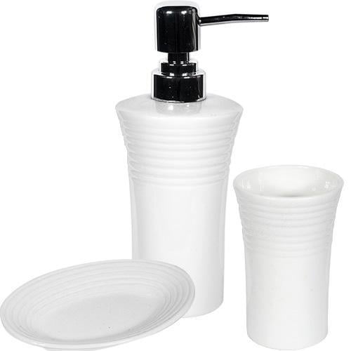 Набор аксессуаров Anemone для ванной дозатор/мыльница и стакан White Набор аксессуаров Anemone для ванной дозатор/мыльница и стакан White