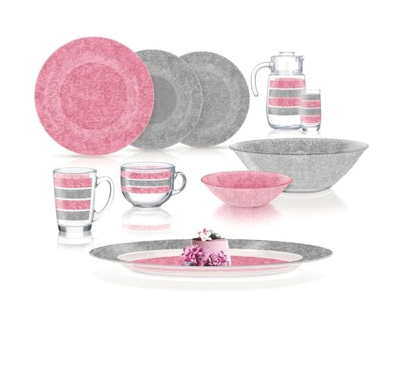 Столовий сервіз Stony Pink & Grey 46 пр. (Q4733) Столовий сервіз Stony Pink & Grey 46 пр. (Q4733)