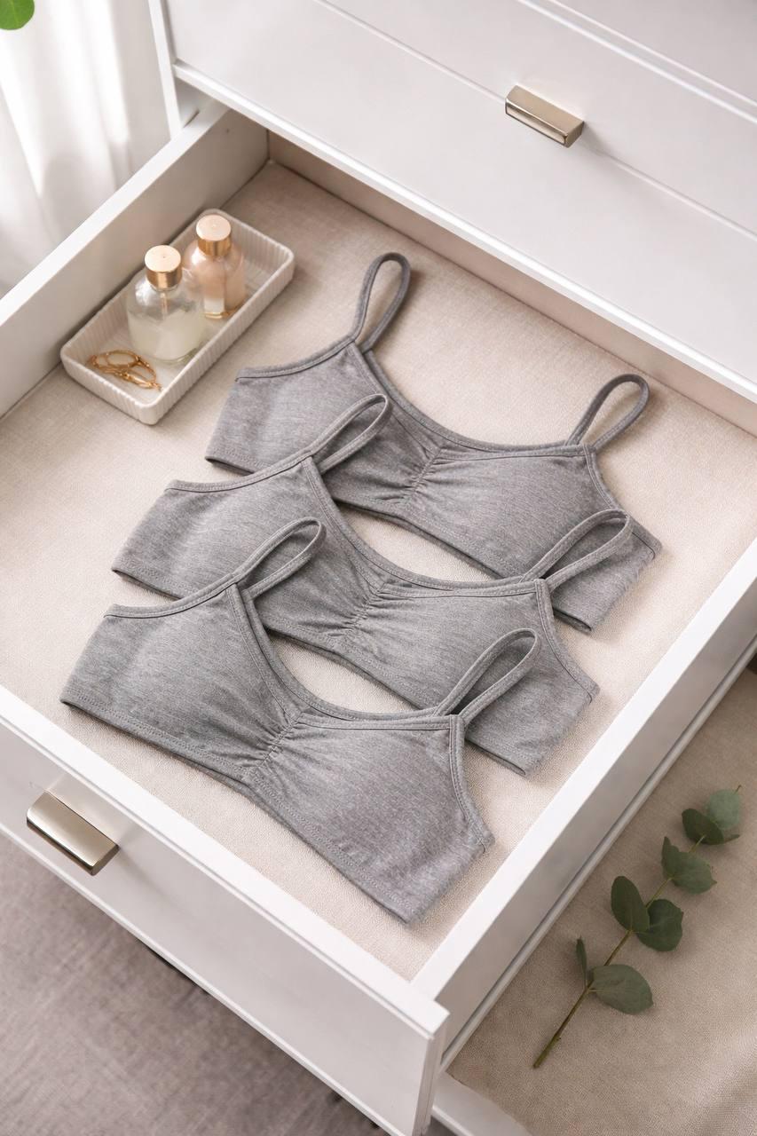 Набір топів для дівчинки BAYKAR р. 7 164-170 см 13-14 років 3 шт. Сірий (4407-20)