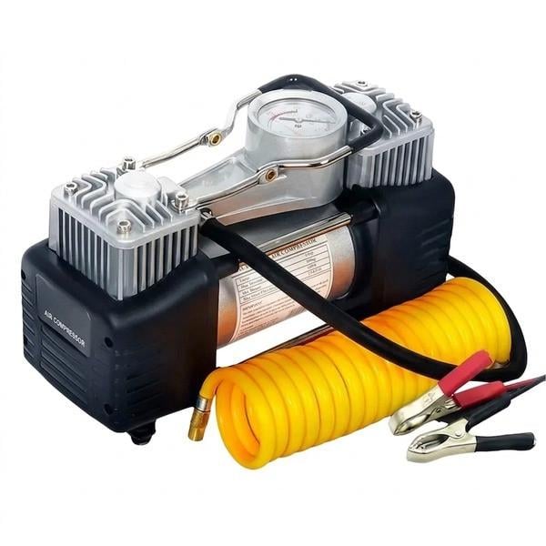 Компрессор автомобильный RIAS R-512 двухпоршневой 85 л/мин 260W Black/Silver (3_08265)