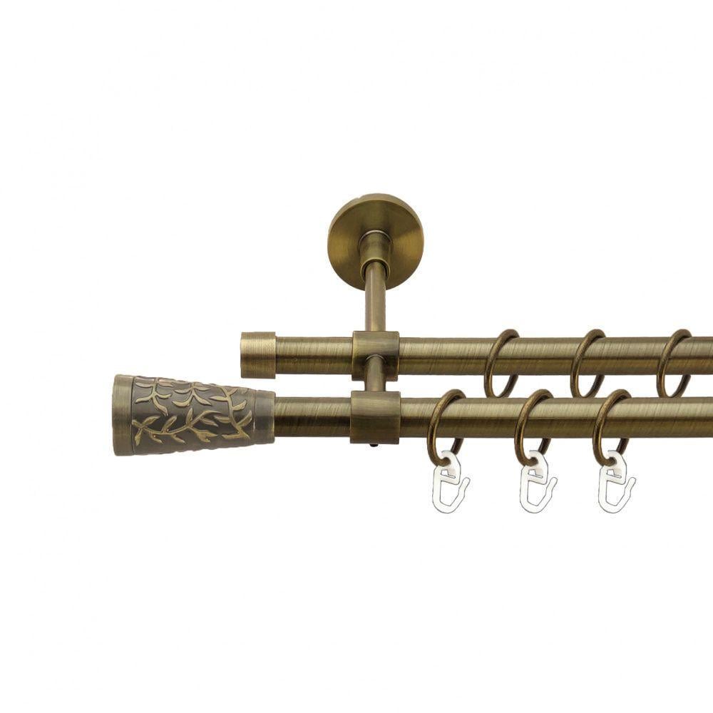 Карниз для штор Orvit Севилья двухрядный гладкий 16/16 мм 240 см Антик (7329465)