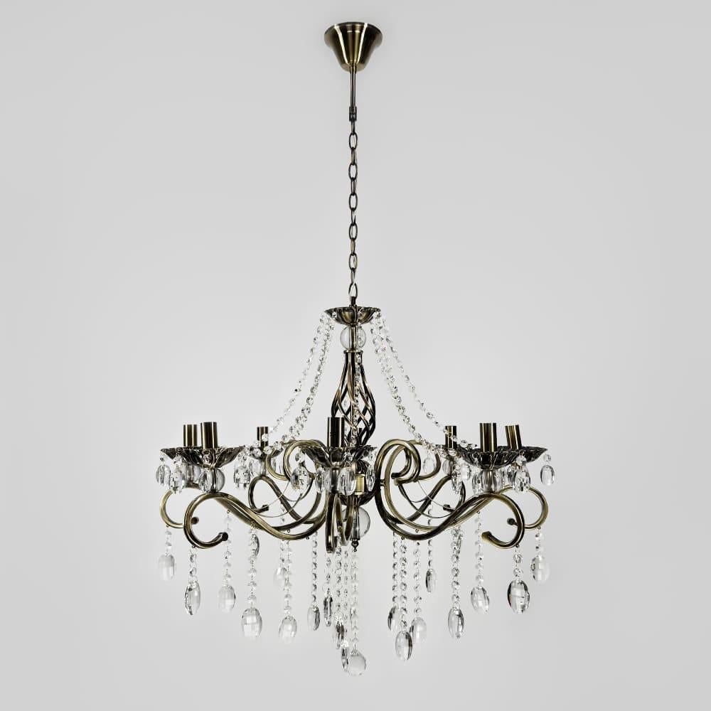 Люстра-подсвечник на 8 ламп Ø 70 см Бронзовый (6071/8 AB)