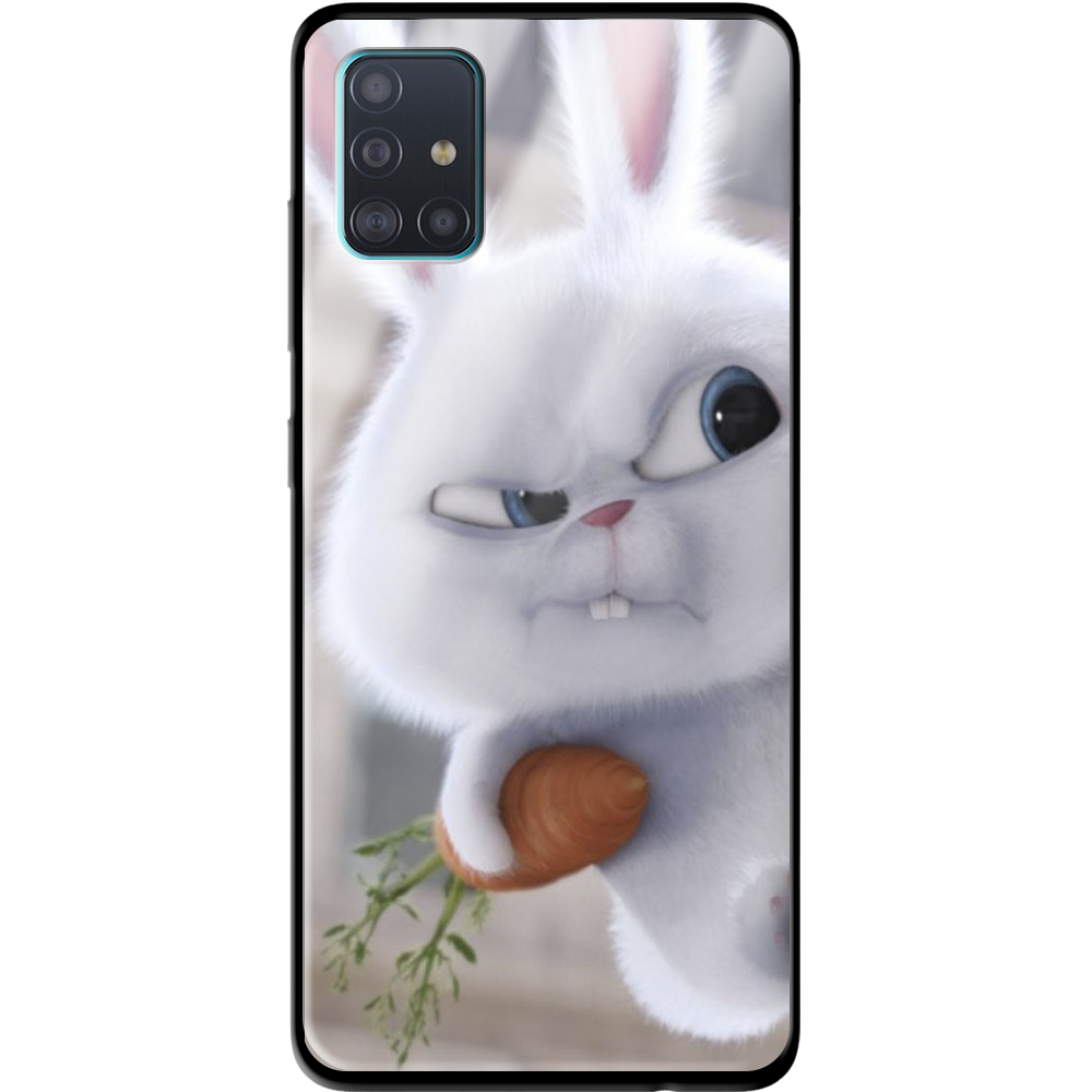 Чохол Boxface Samsung A515 Galaxy A51 Rabbit Snowball Чорний силікон зі склом (38808-up1116-39407)