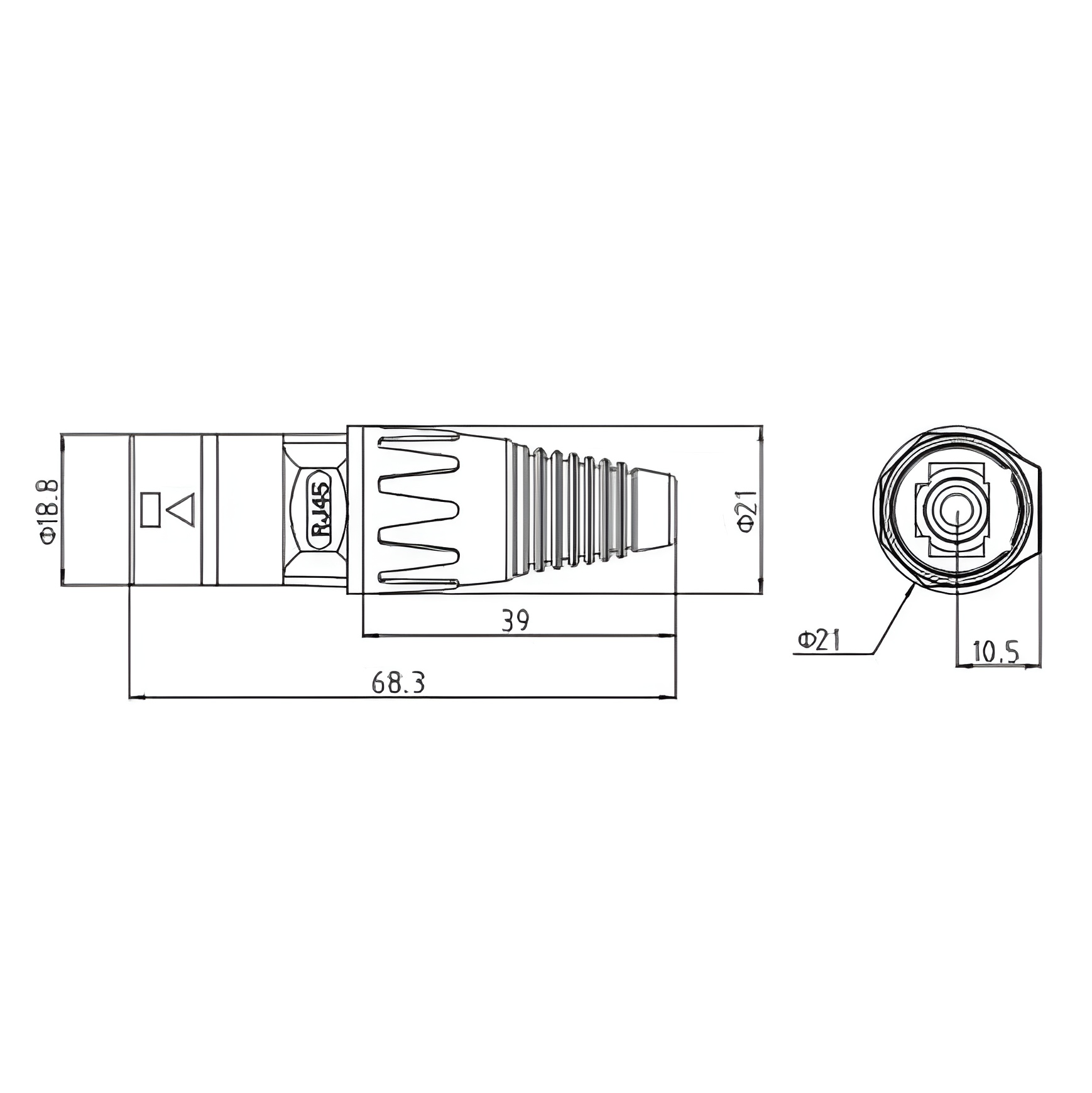 Роз'єм RJ45 YT-RJ-45 IP67 герметичний вилка/розетка для Starlink (57006) - фото 9