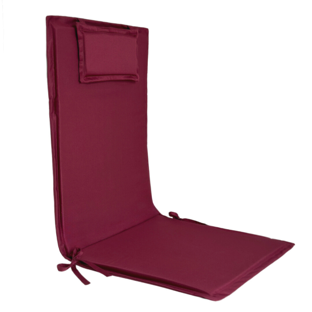 Матрас для лежака/шезлонга/садового стула с подголовником 170х50х2 см Бордовый (2623480664)