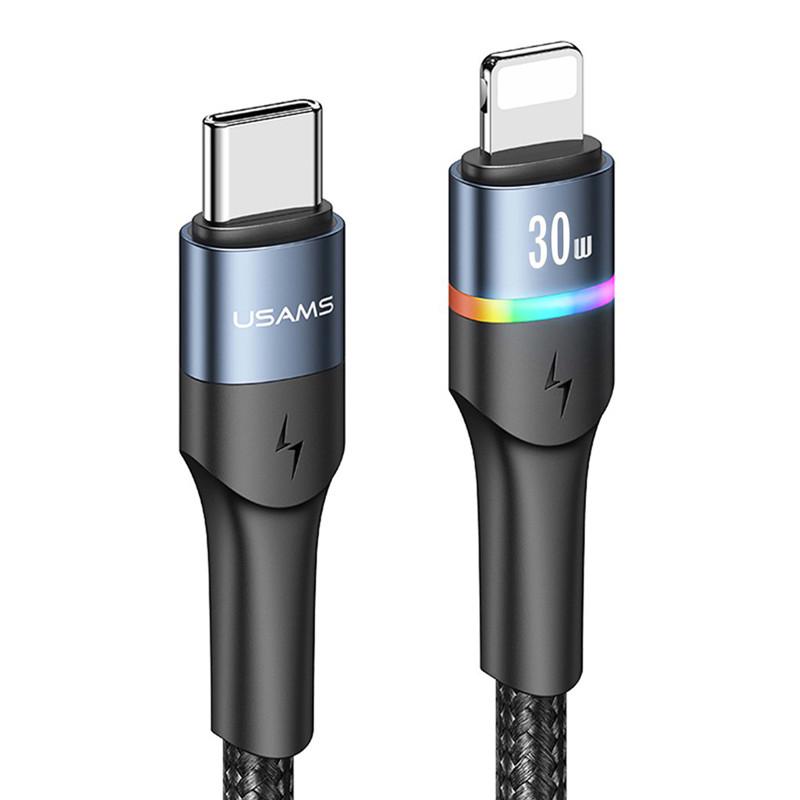 Кабель Usams US-SJ538 Charging&Data OTG U76 Type-C to Lightning PD 30W Fast 1,2 м Black (SJ538USB01)